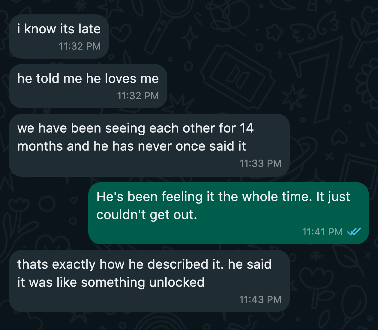 WhatsApp message from a client after the work